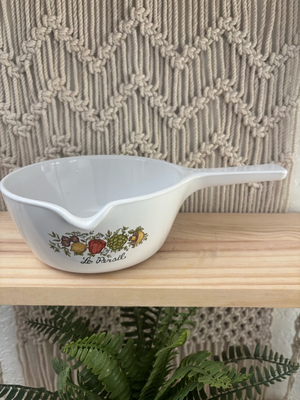 Vintage Corning Ware "Spice of Life" saucepan,  "Le Persil" (parsley) pattern
